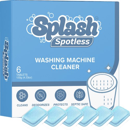 Box of Splash Spotless washing machine cleaner tablets